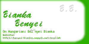 bianka benyei business card